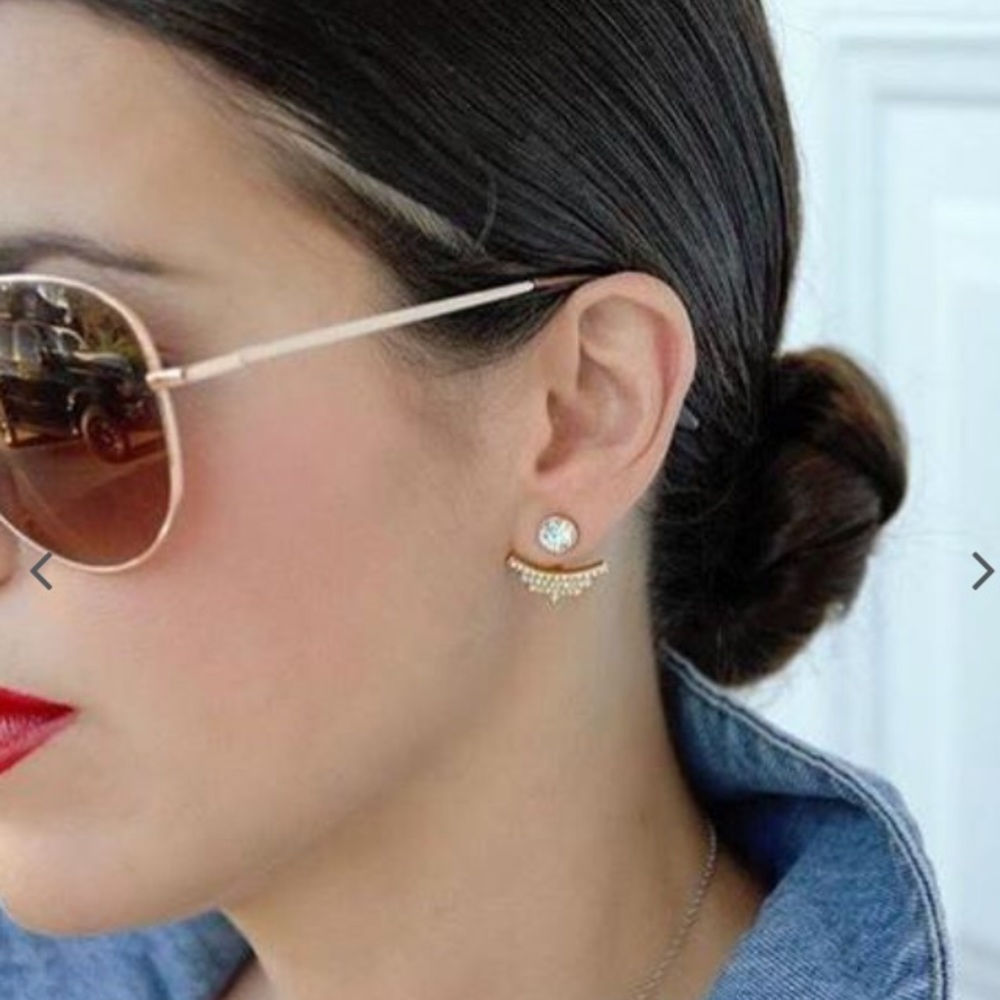 Rose gold plated Pave Swarovski crystal earrings